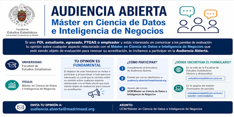 Formulario de Opinión - Audiencia Abierta Máster en Ciencia de Datos e Inteligencia de Negocios